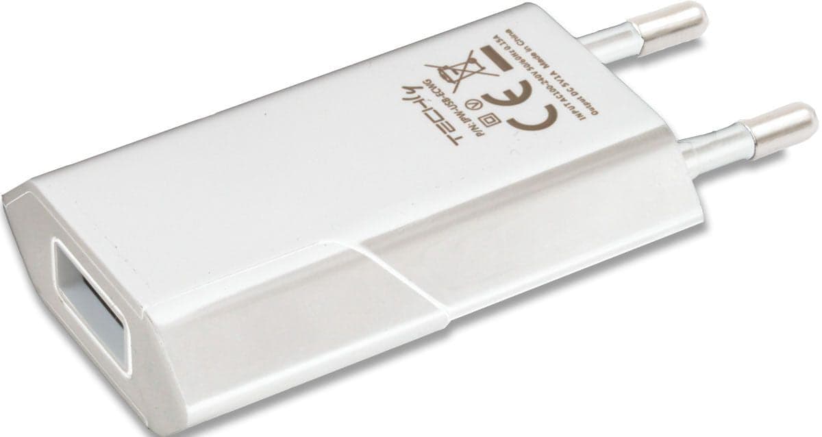 Caricatore USB 1A Compatto Spina Europea Bianco in Caricabatterie da muro Scontolo.net - Potenza, commercioVirtuoso.it