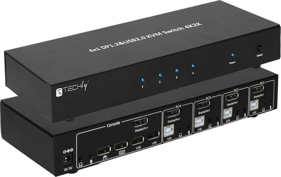 Switch KVM DisplayPort 1.2 e USB 2.0 4 porte con hub e audio in  Scontolo.net - Potenza, commercioVirtuoso.it