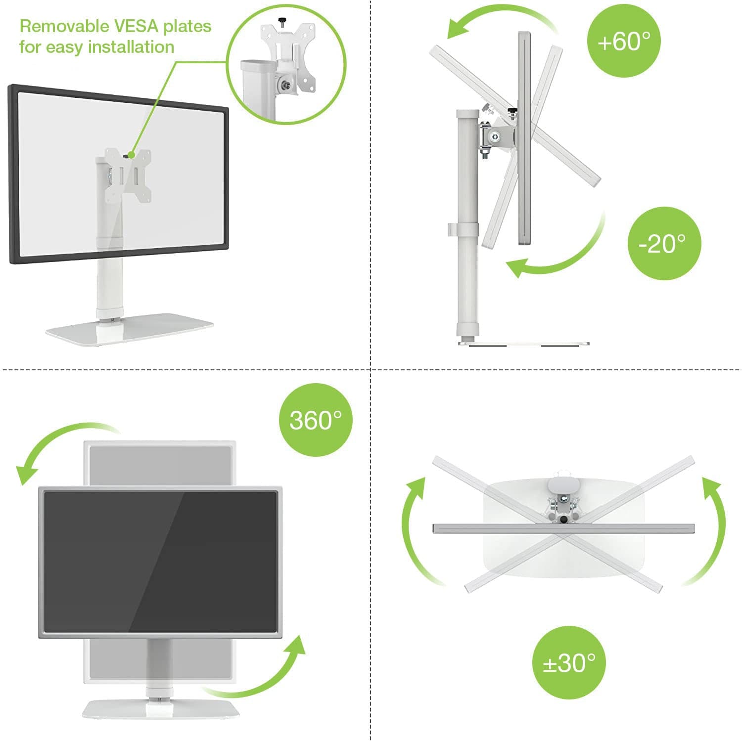 Supporto da Tavolo Stand per Monitor 17-27'' con Base in Supporti Scontolo.net - Potenza, commercioVirtuoso.it