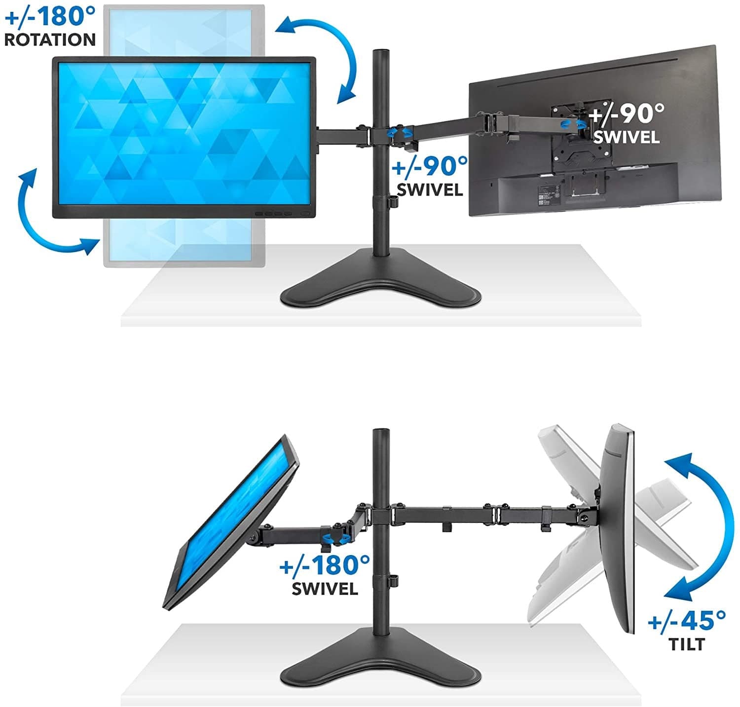 Supporto da scrivania per 2 Monitor 13-32'' con base in Supporti Scontolo.net - Potenza, commercioVirtuoso.it