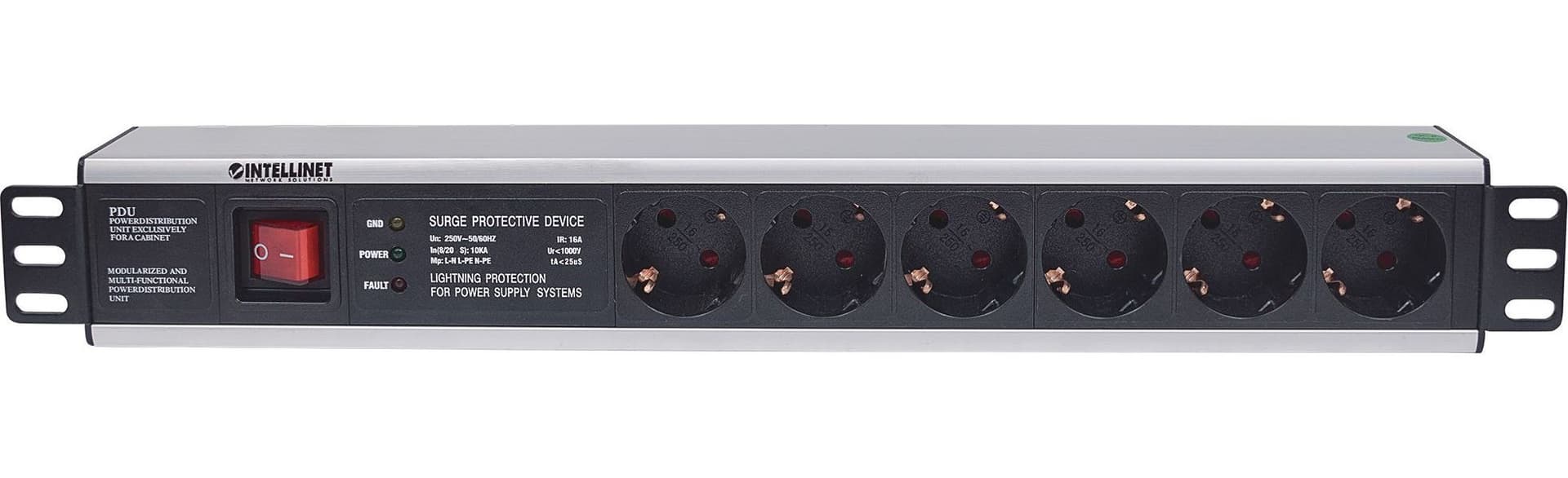 Multipresa per Rack 19'' 6 posti Spina Schuko Angolata 1.5U in Multiprese Scontolo.net - Potenza, commercioVirtuoso.it