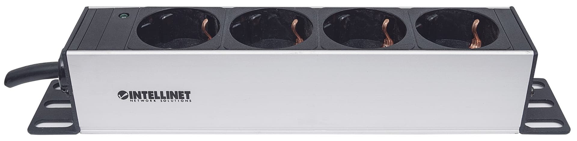 Multipresa Schuko 4 posti da Rack 10'' con Spina Schuko Angolata 1U in Multiprese Scontolo.net - Potenza, commercioVirtuoso.it