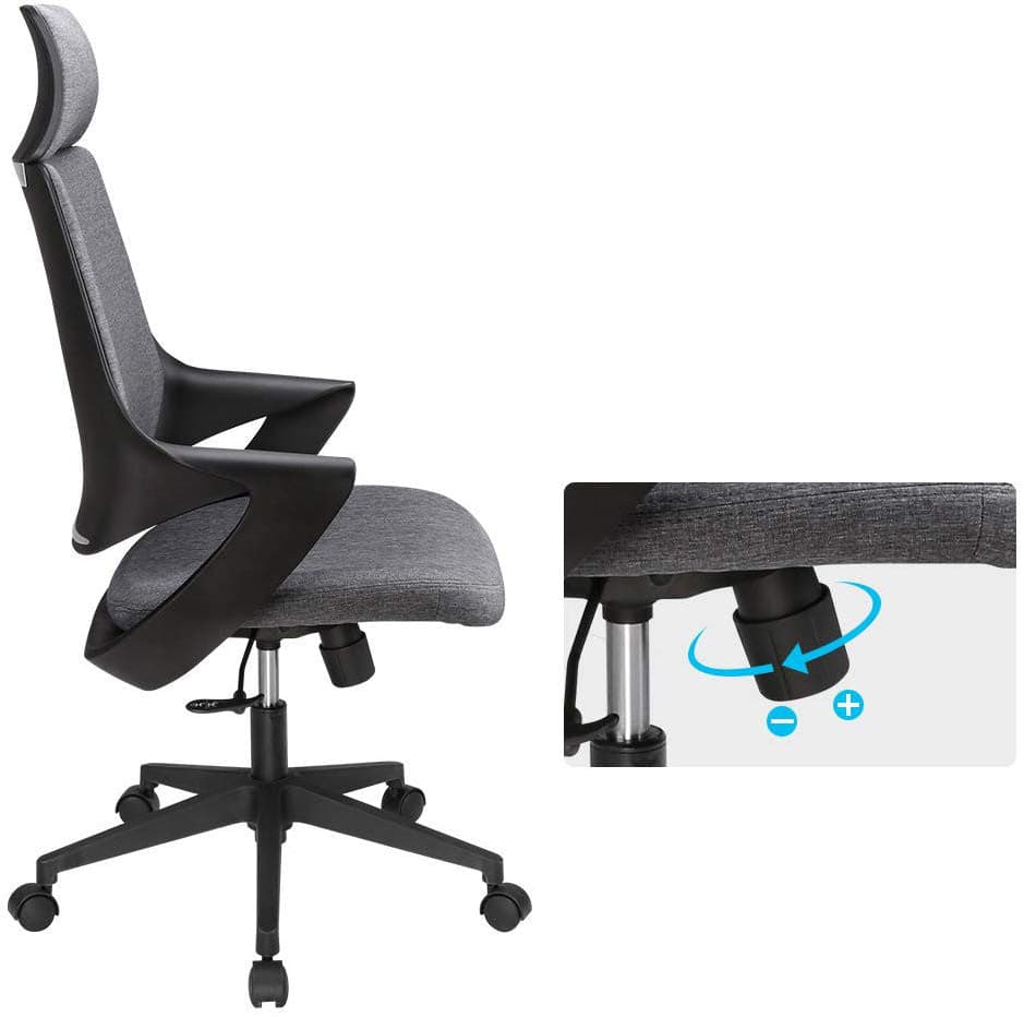 Sedia per Ufficio con Schienale Alto Design Moderno Grigio in Sedie da scrivania Scontolo.net - Potenza, commercioVirtuoso.it