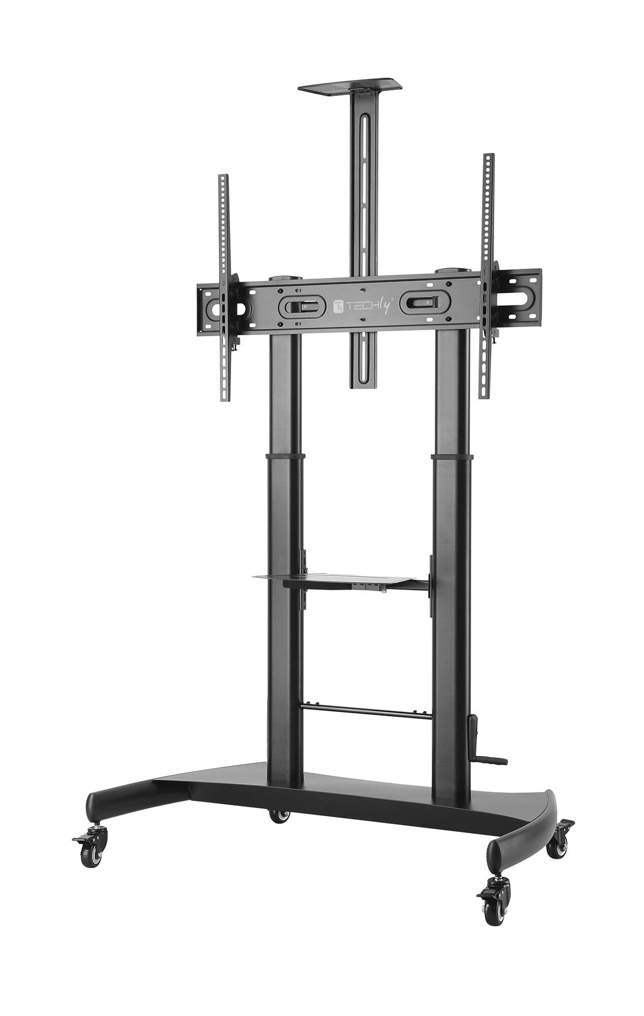 Supporto a pavimento per TV con regolazione manuale altezza, in acciaio, per TV da 60'' a 100'' in Mobili Scontolo.net - Potenza, commercioVirtuoso.it