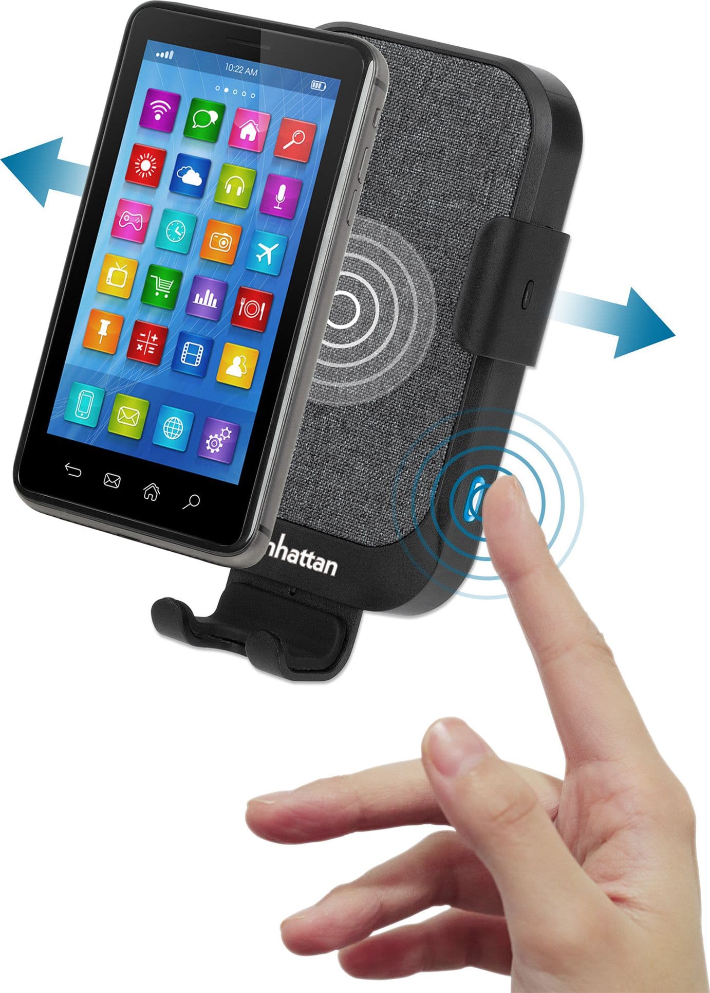 Caricatore rapido da Auto Wireless 10W doppio aggancio e sensore touch in Caricabatterie da auto Scontolo.net - Potenza, commercioVirtuoso.it