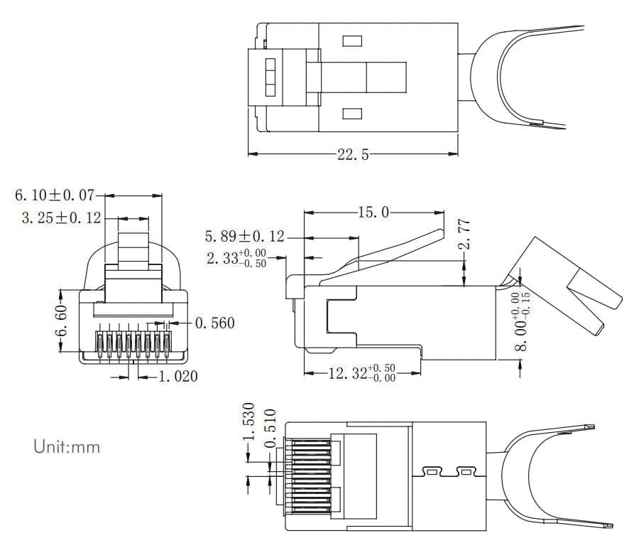 Plug Modulare Dorato RJ45 CAT.8.1/CAT.6A 10pz in Cavi Ethernet Scontolo.net - Potenza, commercioVirtuoso.it