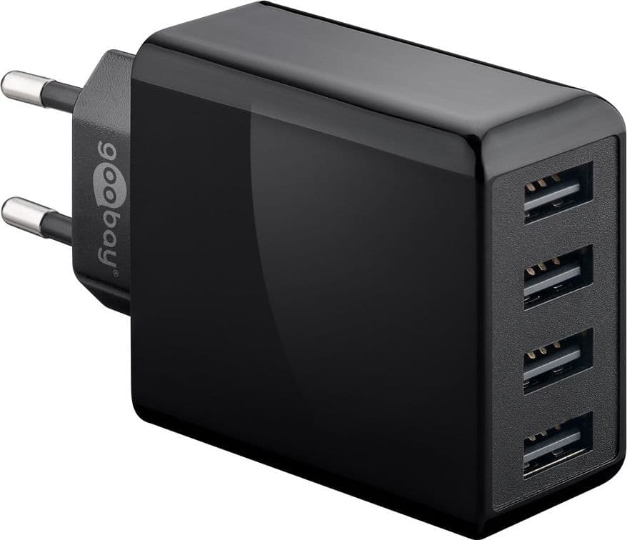 Caricatore da Muro USB a 4 vie 30W Nero in Caricabatterie da muro Scontolo.net - Potenza, commercioVirtuoso.it
