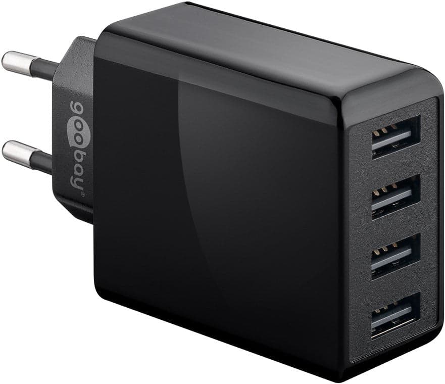 Caricatore da Muro USB a 4 vie 30W Nero in Caricabatterie da muro Scontolo.net - Potenza, commercioVirtuoso.it