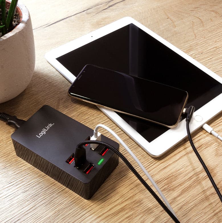 Caricatore da Tavolo a 6 porte USB 32W Nero in Caricabatterie da muro Scontolo.net - Potenza, commercioVirtuoso.it