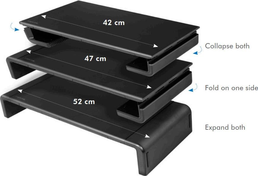 Supporto Monitor Smartphone Tablet Regolabile 420 - 520 mm Nero in Supporti Scontolo.net - Potenza, commercioVirtuoso.it