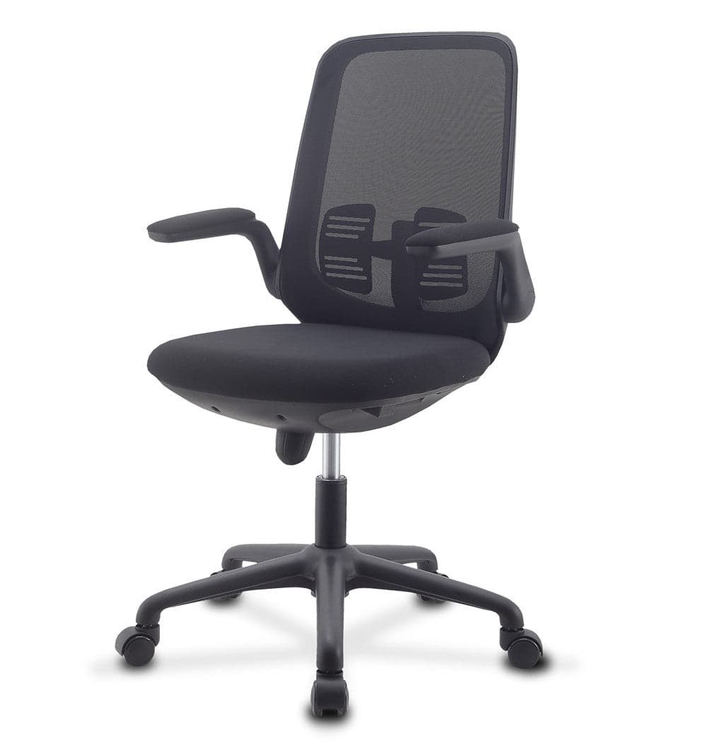 Sedia per Ufficio Regolabile in Altezza con Braccioli Pieghevoli Nera in Sedie da scrivania Scontolo.net - Potenza, commercioVirtuoso.it