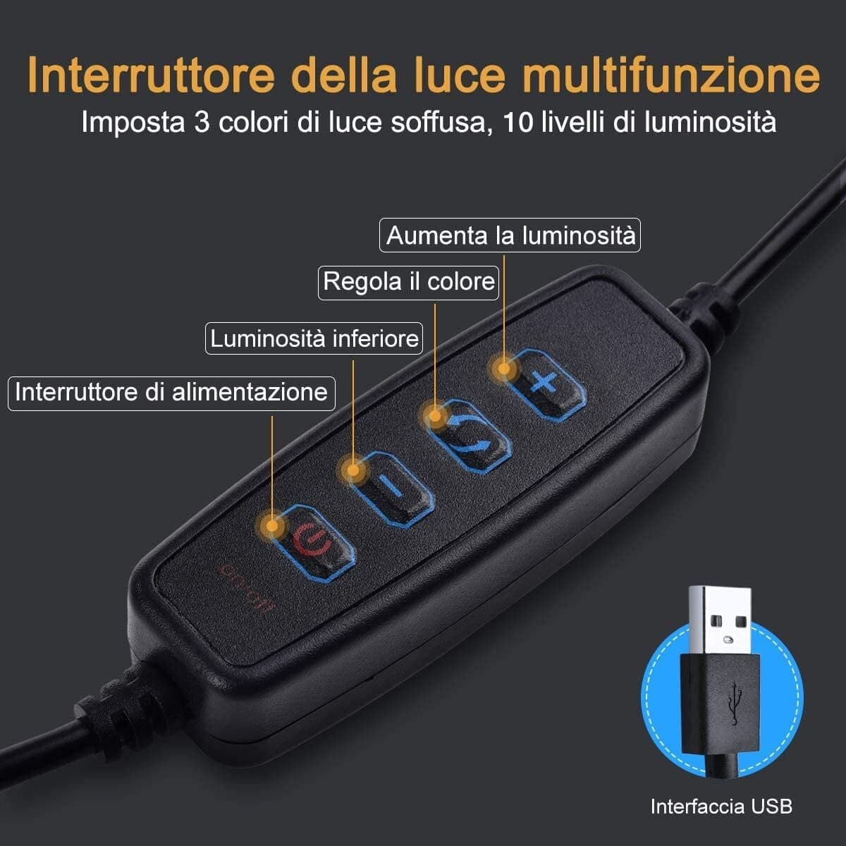 Luce LED Anello Portatile Regolazione Luminosit&agrave e Stand Smartphone in Flash Macro Ring Light Scontolo.net - Potenza, commercioVirtuoso.it