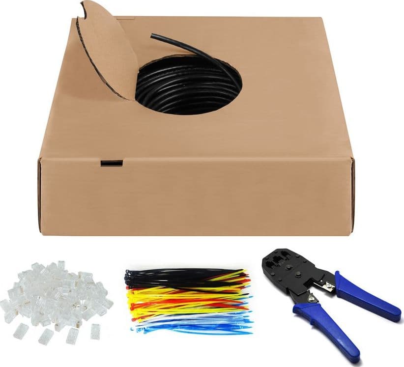 Kit Matassa U/UTP Cavo Cat.6 CCA Rigido 305m Fascette e Plug RJ45 in Cavi Ethernet Scontolo.net - Potenza, commercioVirtuoso.it