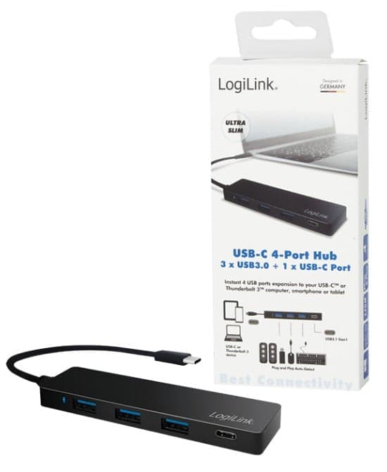 Hub USB-C 3.1 SuperSpeed 3 Porte USB-A 1 porta USB-C Nero in  Scontolo.net - Potenza, commercioVirtuoso.it