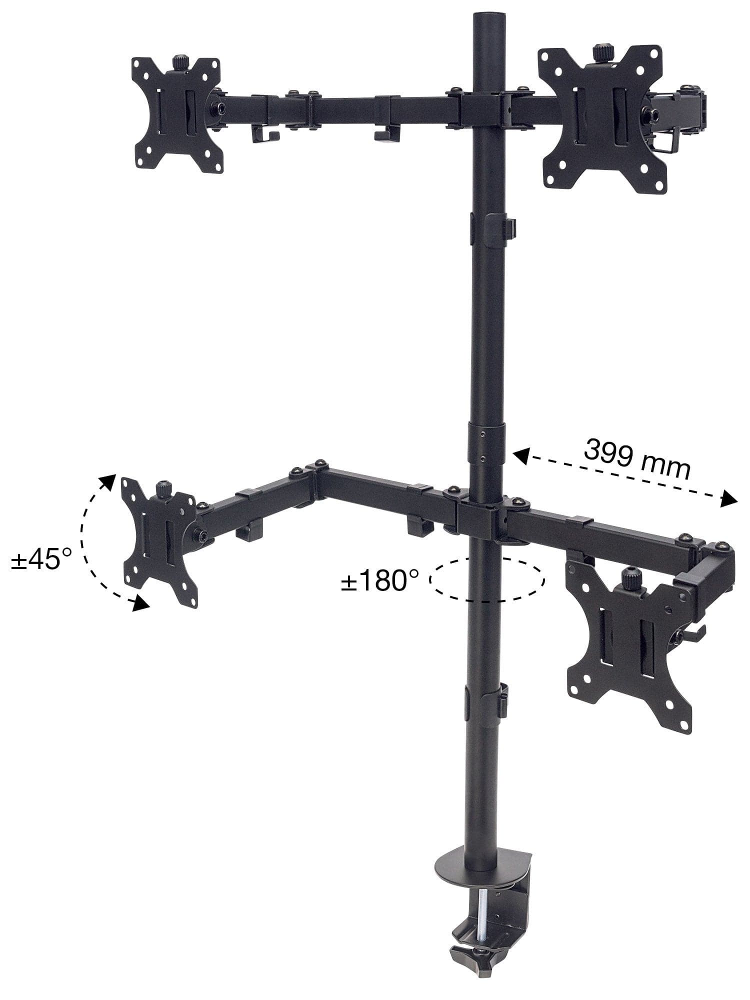 Supporto da Scrivania per 4 Monitor 13-32'' con Morsetto in Supporti Scontolo.net - Potenza, commercioVirtuoso.it