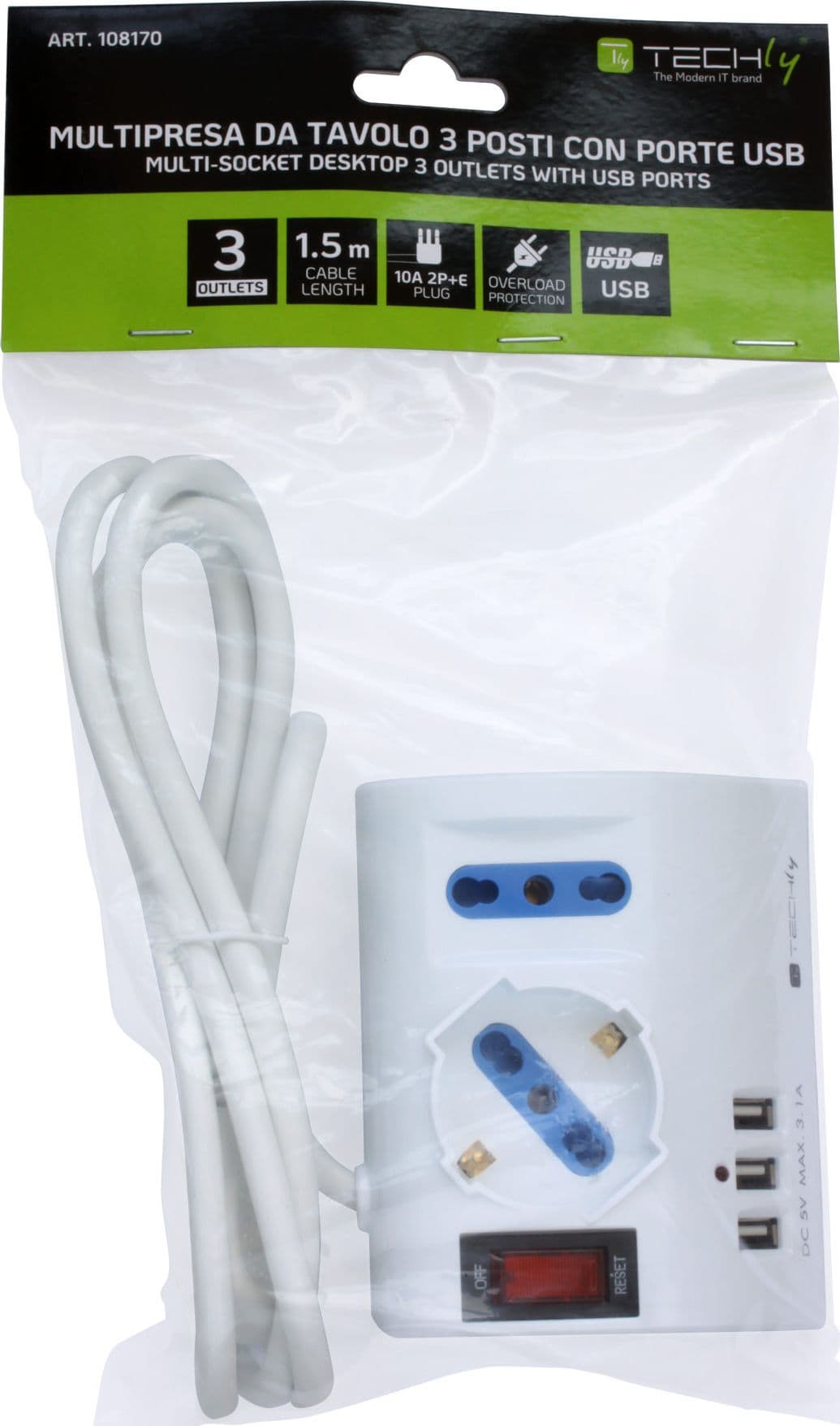 Multipresa da Tavolo 3 Posti con Porte USB in Multiprese Scontolo.net - Potenza, commercioVirtuoso.it