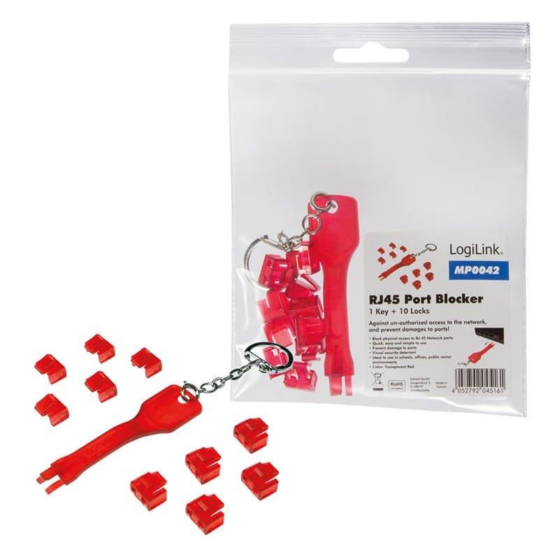 Blocca porte RJ45 rosso 10 serrature e 1 chiave in Cavi HDMI Scontolo.net - Potenza, commercioVirtuoso.it