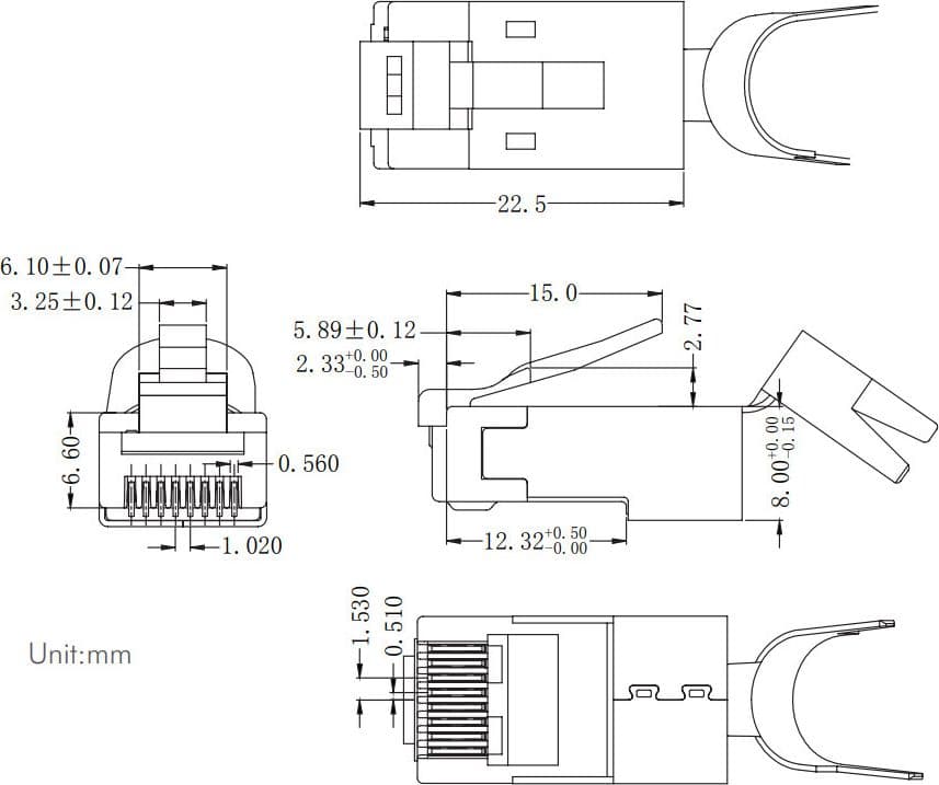 Plug Modulare Dorato RJ45 CAT.8.1/CAT.6A 10pz in Cavi Ethernet Scontolo.net - Potenza, commercioVirtuoso.it