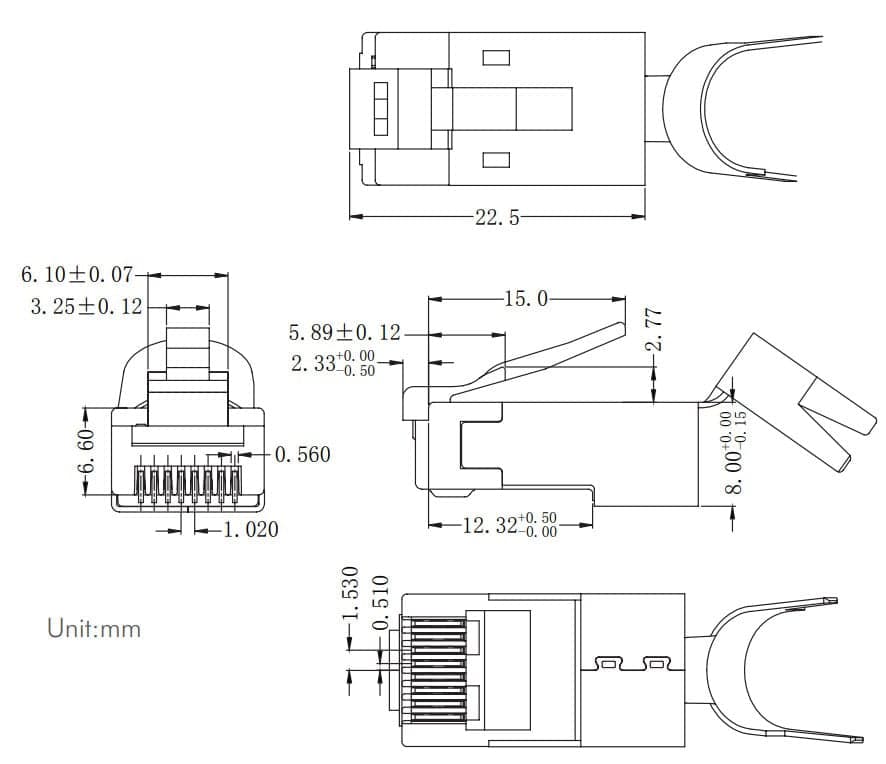 Plug Modulare Dorato RJ45 CAT.8.1/CAT.6A 10pz in Cavi Ethernet Scontolo.net - Potenza, commercioVirtuoso.it