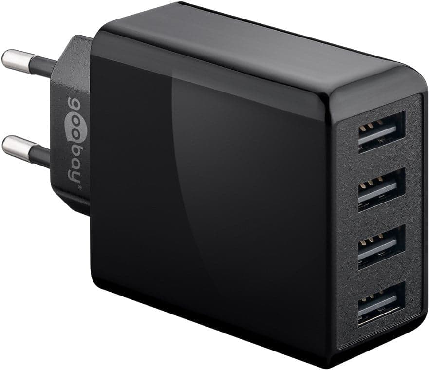 Caricatore da Muro USB a 4 vie 30W Nero in Caricabatterie da muro Scontolo.net - Potenza, commercioVirtuoso.it