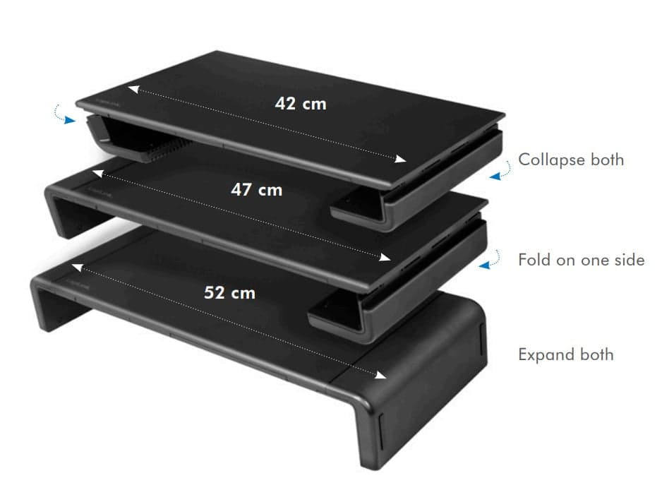 Supporto Monitor Smartphone Tablet Regolabile 420 - 520 mm Nero in Supporti Scontolo.net - Potenza, commercioVirtuoso.it