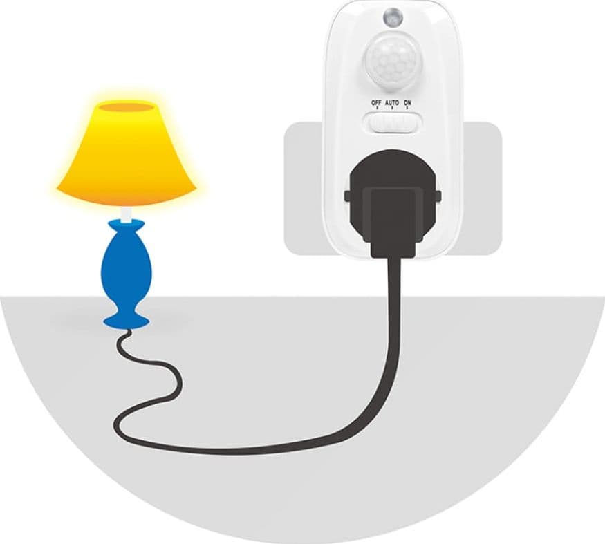 Adattatore Presa con Rilevatore di Movimento PIR 1x CEE 7/3 IP20 in Rilevatori di movimento Scontolo.net - Potenza, commercioVirtuoso.it