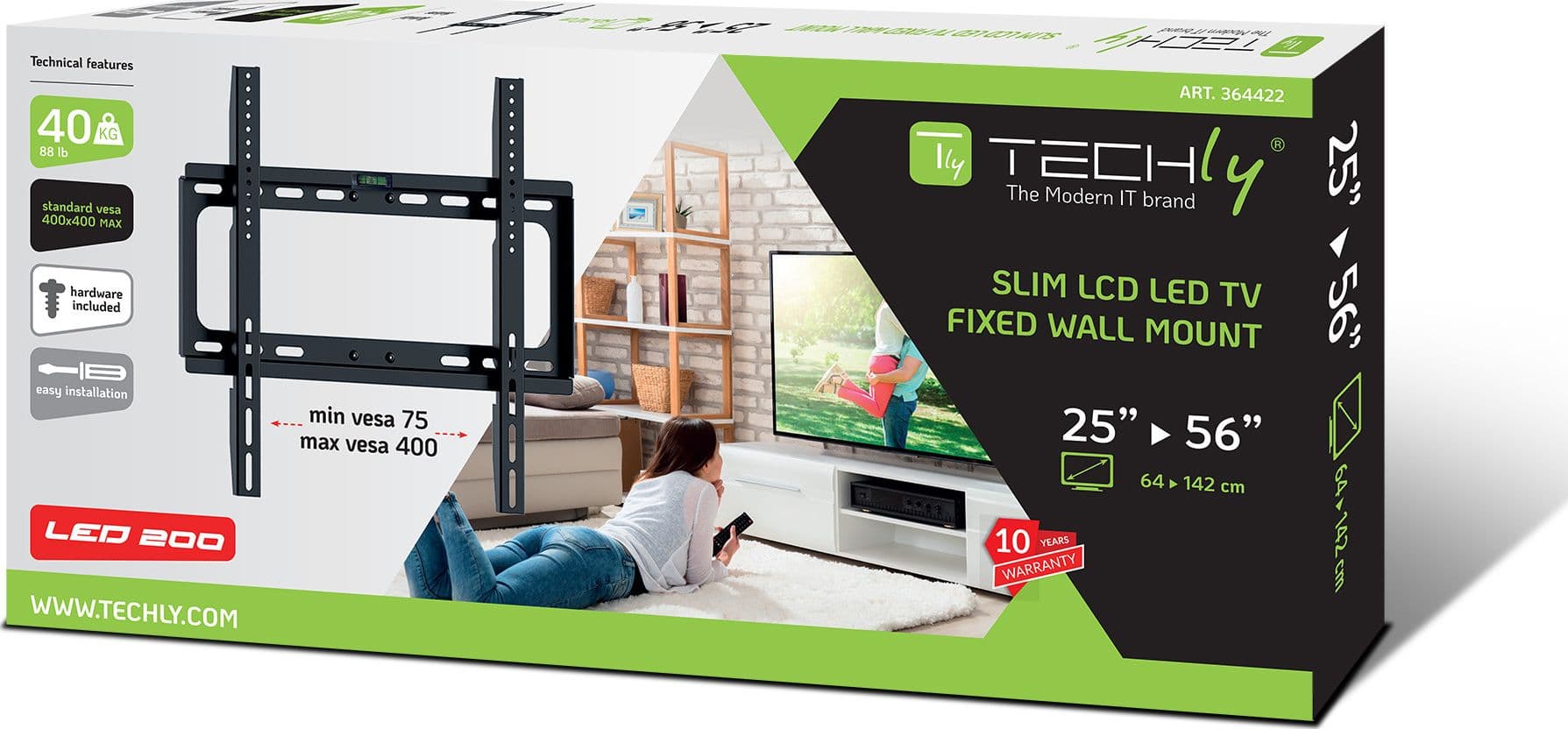 Staffa a Muro Fisso Slim per TV LED LCD 25-56'' Nero in Supporti da parete e da soffitto Scontolo.net - Potenza, commercioVirtuoso.it