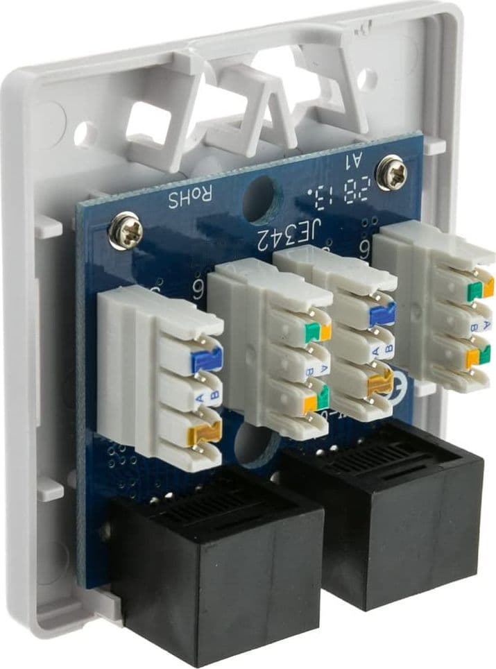 Presa a Muro con 2 Frutti RJ45 Cat.6 UTP Beige in Socket Scontolo.net - Potenza, commercioVirtuoso.it
