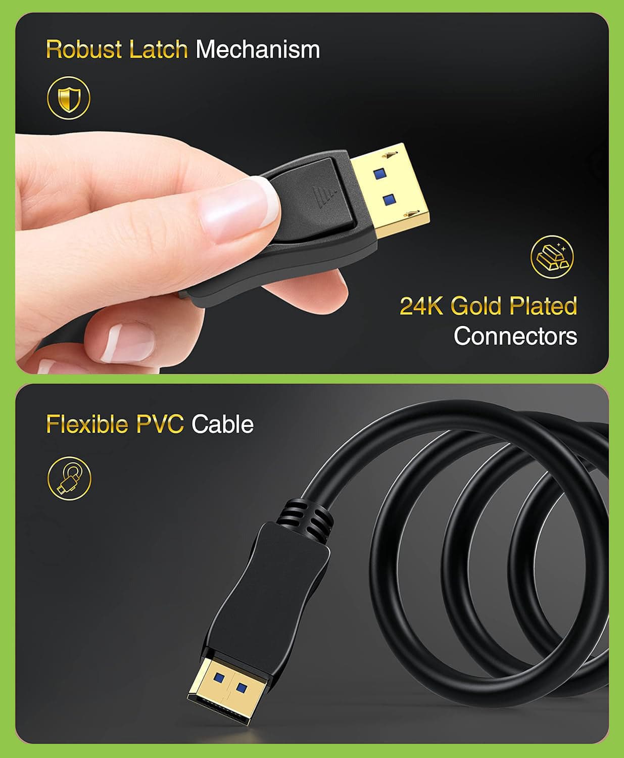 Cavo Audio/Video DisplayPort 2.1 M/M 10K 3 metri Nero in  Scontolo.net - Potenza, commercioVirtuoso.it