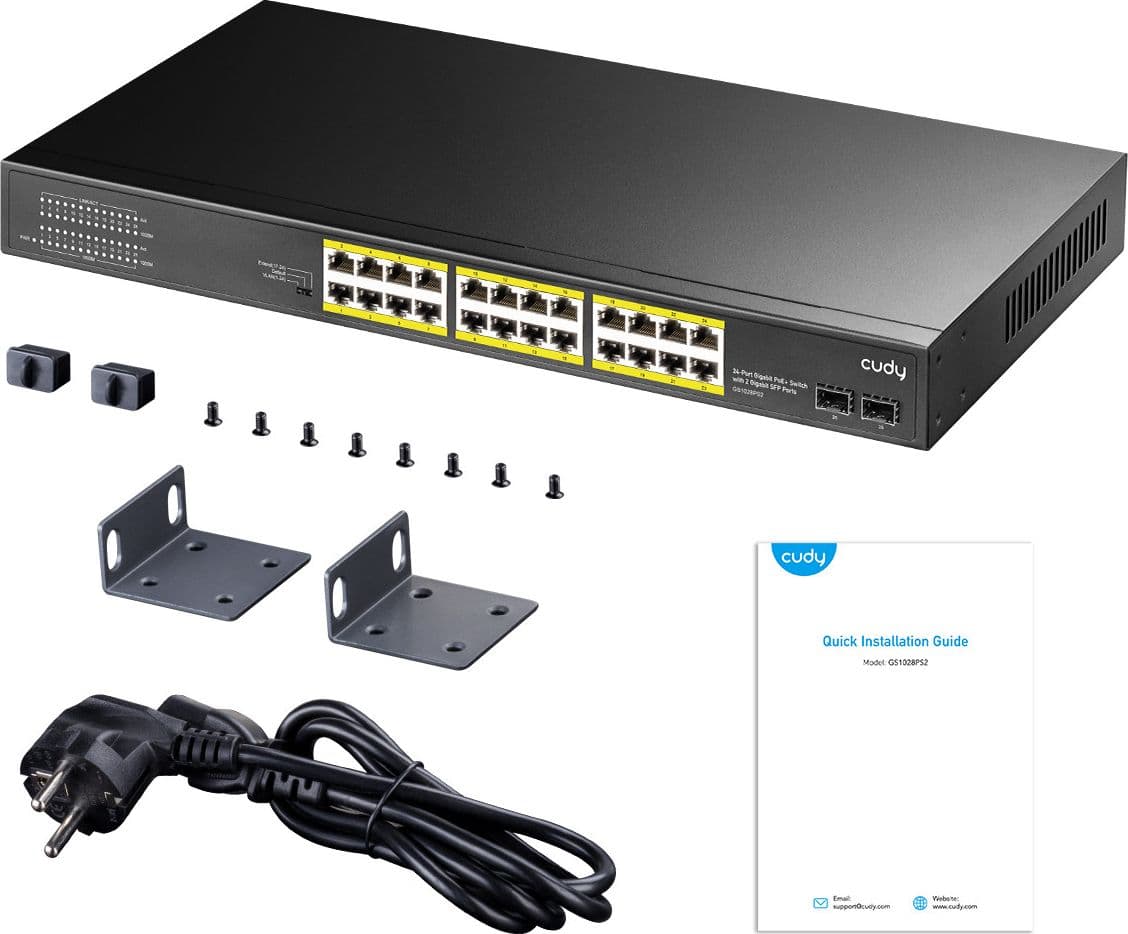Switch Gigabit PoE+ 24 Porte con 2 porte Gigabit SFP, GS1028PS2 in  Scontolo.net - Potenza, commercioVirtuoso.it