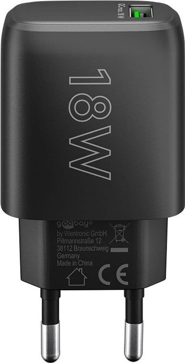 Caricabatterie Ricarica Rapida USB QC 3.0 (18 W) Nero in Caricabatterie da muro Scontolo.net - Potenza, commercioVirtuoso.it