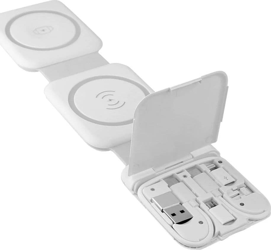 Stazione di Ricarica Wireless Qi Magnetica Pieghevole per Smartphone e Smartwatch in Caricabatterie a induzione Scontolo.net - Potenza, commercioVirtuoso.it
