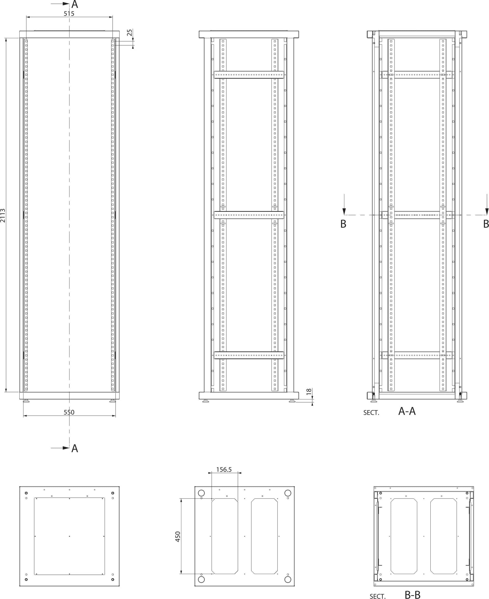Armadio ETSI 21'' a 2 Sezioni 47 unit&agrave prof. 600 Porte Grigliate Grigio in Armadi Scontolo.net - Potenza, commercioVirtuoso.it