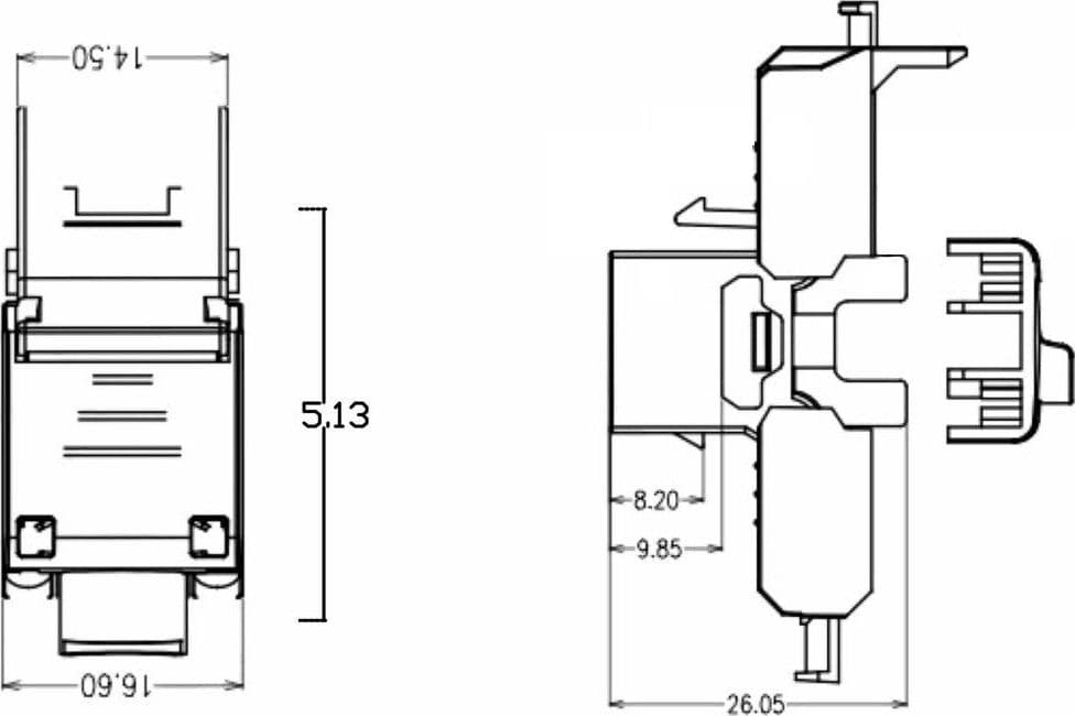 Frutto Keystone RJ45 Cat.6A UTP Tool-Free Nero Grigio in Cavi Ethernet Scontolo.net - Potenza, commercioVirtuoso.it
