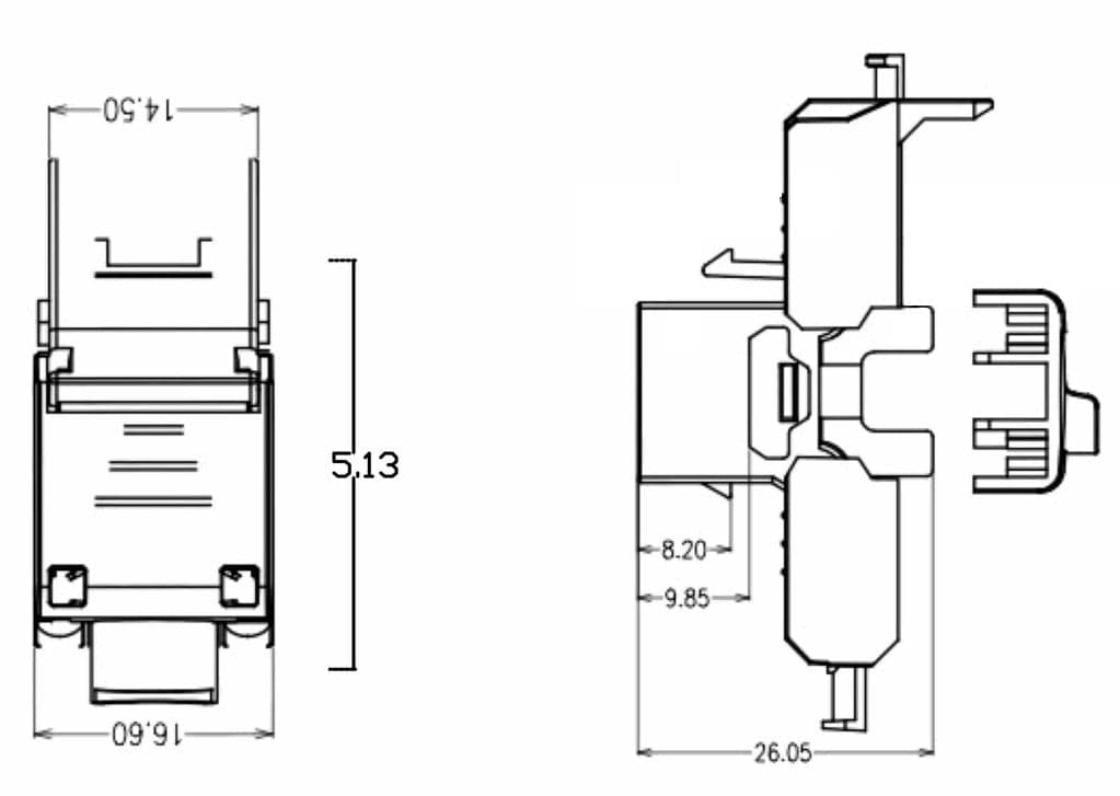 Frutto Keystone RJ45 Cat.6A UTP Tool-Free Nero Grigio in Cavi Ethernet Scontolo.net - Potenza, commercioVirtuoso.it