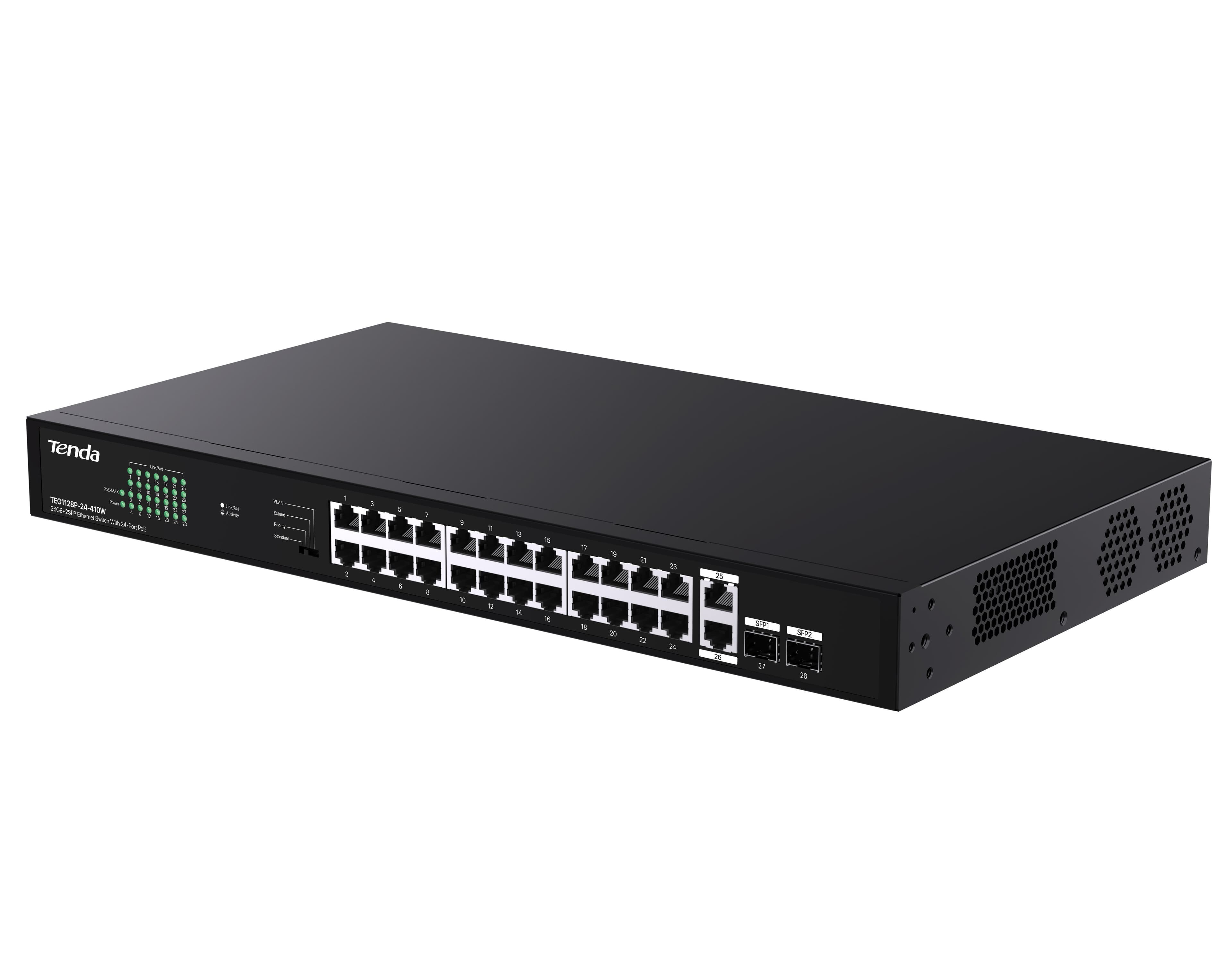 Switch Ethernet 26GE+2SFP con PoE a 24 porte, TEG1128P-24-410W in  Scontolo.net - Potenza, commercioVirtuoso.it
