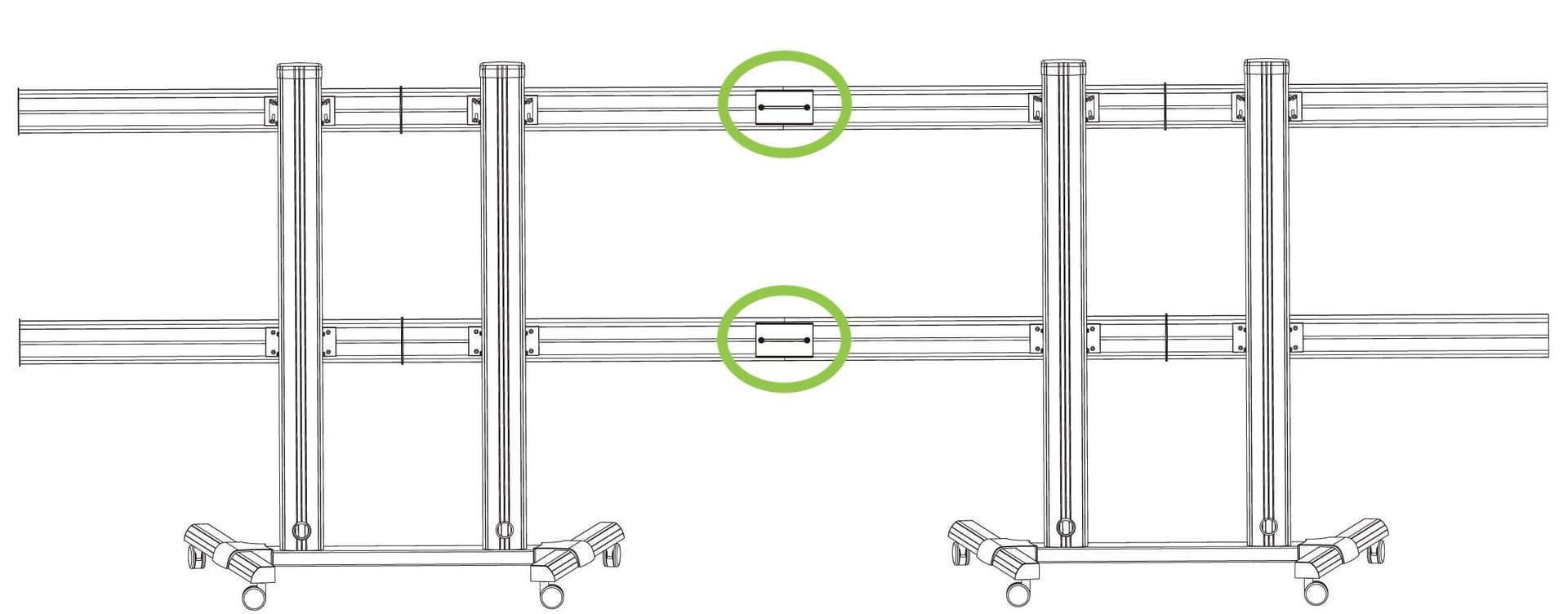 Kit Staffe di Giunzione per Supporto Video Wall da Pavimento ICA-TR4VW
