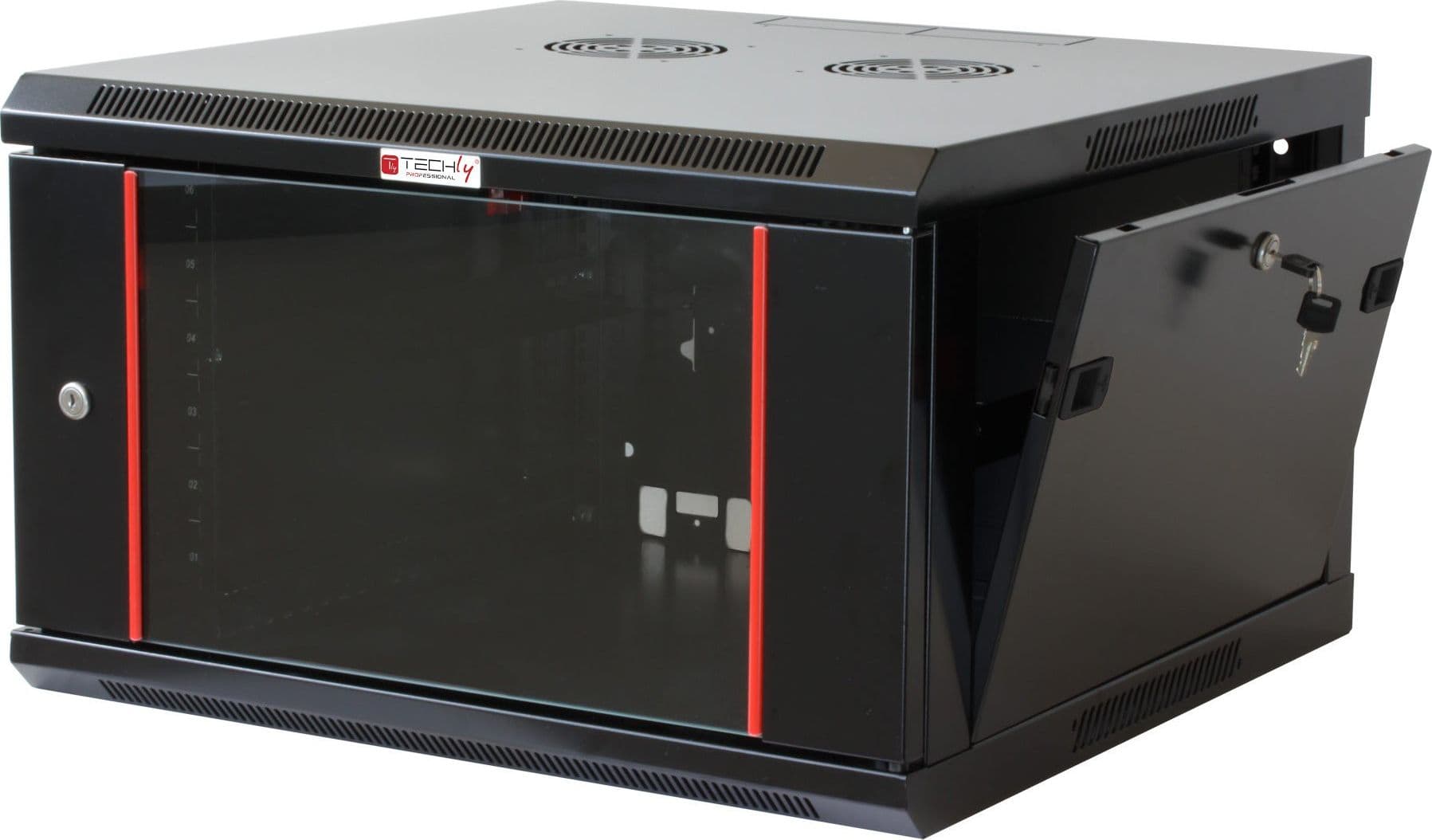 Armadio Rack 19'' a muro 6 unit&agrave sezione unica prof. 450mm Nero