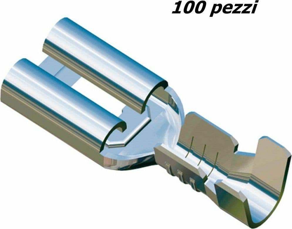 100 FASTON TERMINALE FEMMINA 6,3 x 0,5 IN METALLO CD 95300400 in prodotto EuroStore07 - Alatri, commercioVirtuoso.it