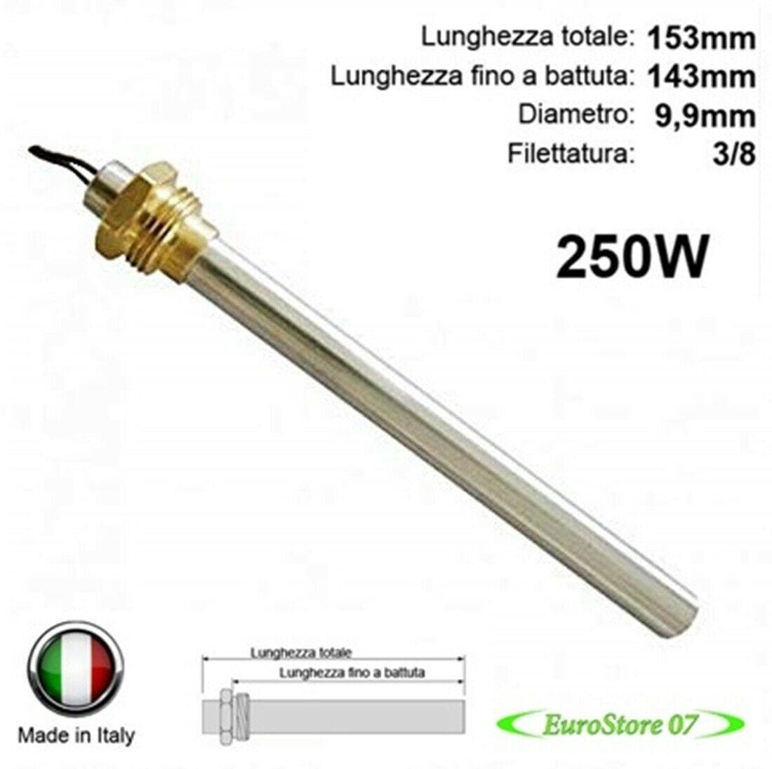 CANDELETTA ACCENSIONE STUFA PELLET RESISTENZA 250W DIAM 9.9 153mm 143mm SP 20 in prodotto EuroStore07 - Alatri, commercioVirtuoso.it