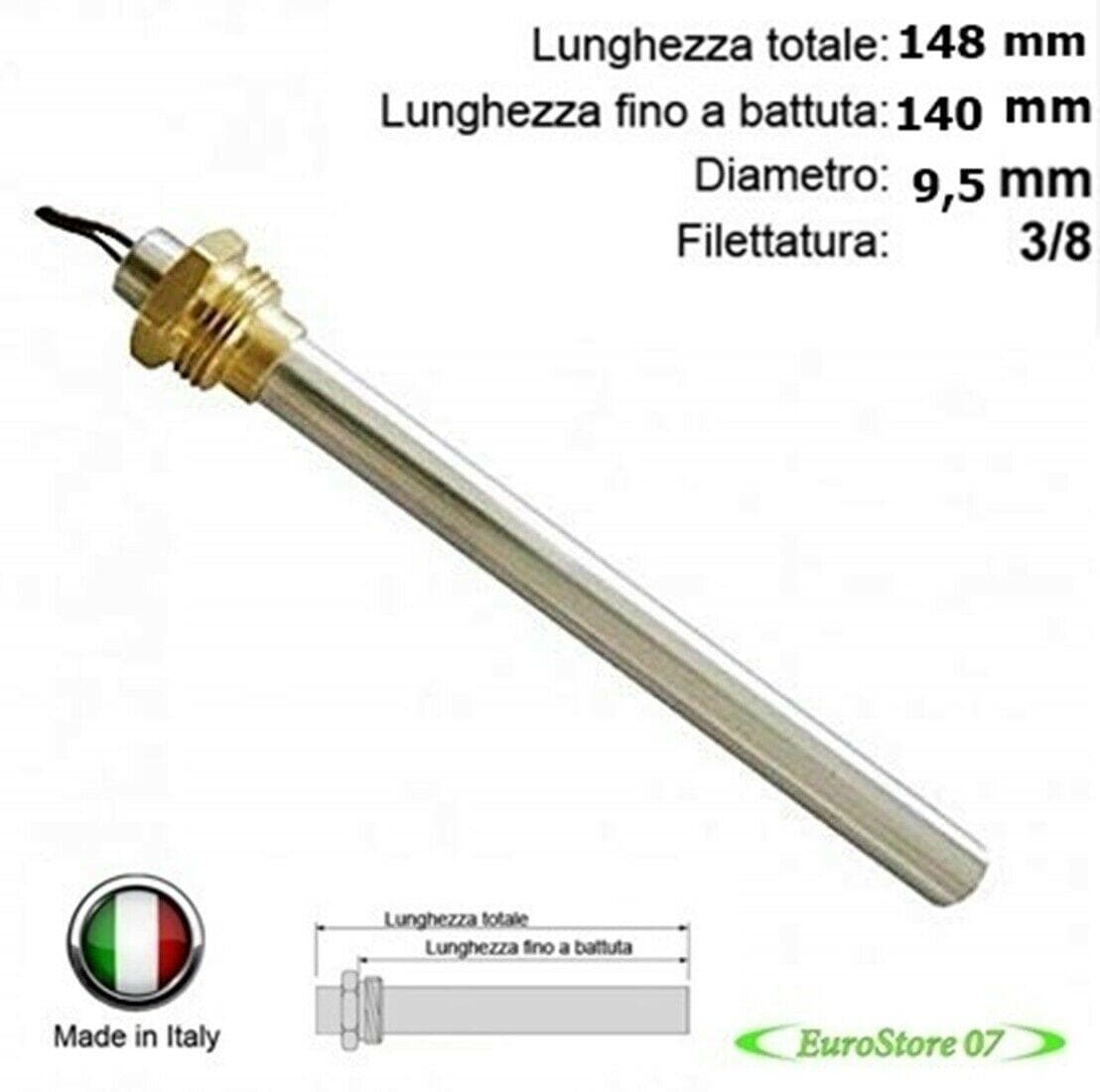 RESISTENZA ACCENSIONE STUFA PELLET CANDELETTA 350W 148mm 140mm DIAM 9.5 SP 21 in prodotto EuroStore07 - Alatri, commercioVirtuoso.it