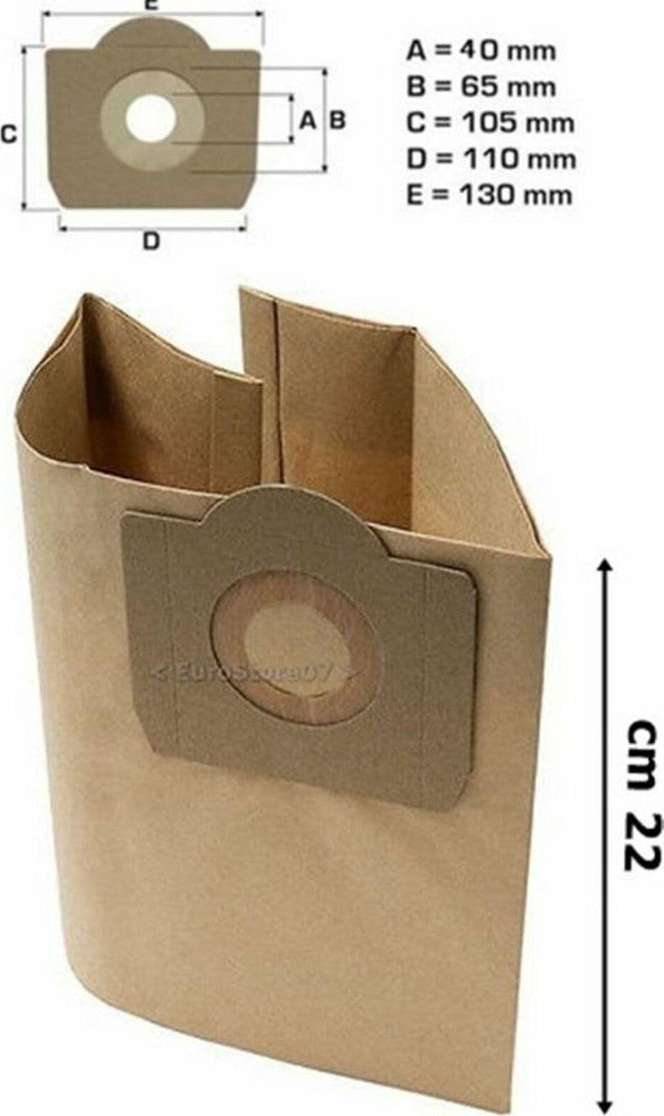 5 SACCHETTI ASPIRAPOLVERE VIGOR ZN 832 / GLOBEX' X 29643/38043 / VETRELLA RW 15 in prodotto EuroStore07 - Alatri, commercioVirtuoso.it
