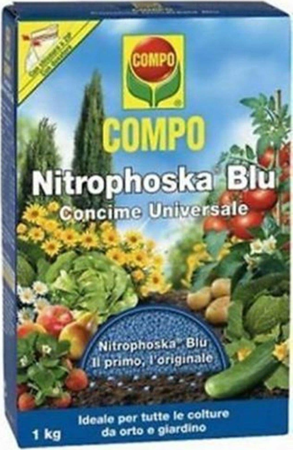 COMPO BLU CONCIME UNIVERSALE 1 kg NITROPHOSKA IN GRANULI COLORE BLU GIARDINO in prodotto EuroStore07 - Alatri, commercioVirtuoso.it