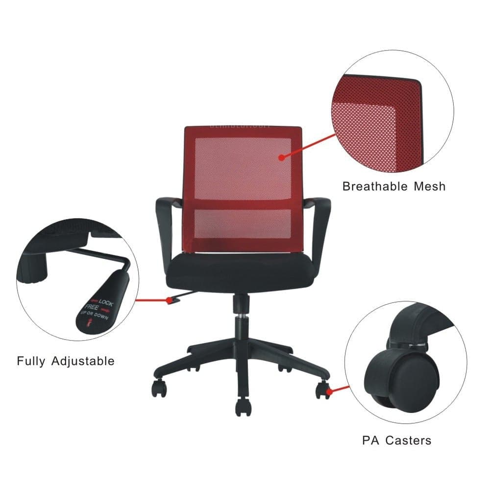 Sedia per Ufficio con Schienale Medio Nero/Bordeaux in Sedie da scrivania Scontolo.net - Potenza, commercioVirtuoso.it