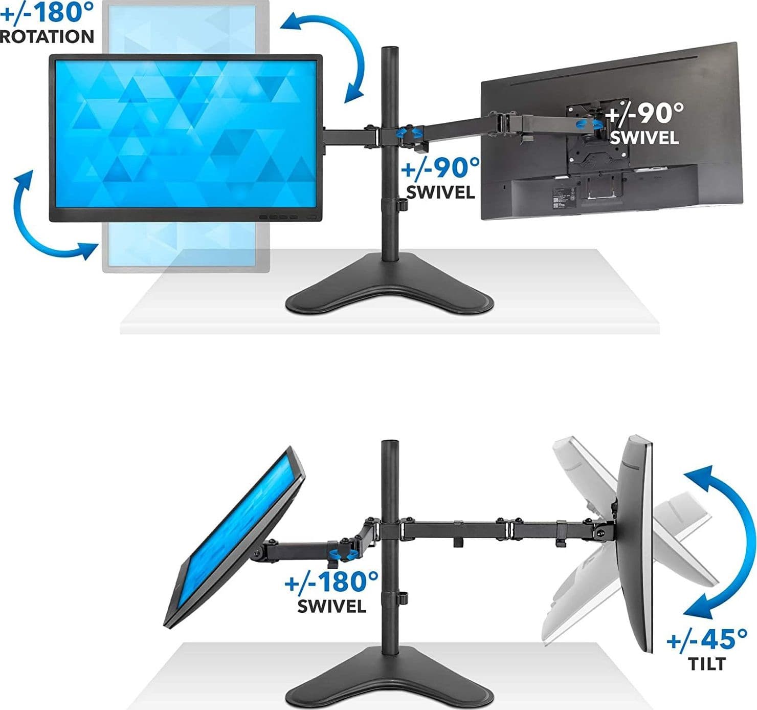 Supporto da scrivania per 2 Monitor 13-32'' con base in Supporti Scontolo.net - Potenza, commercioVirtuoso.it