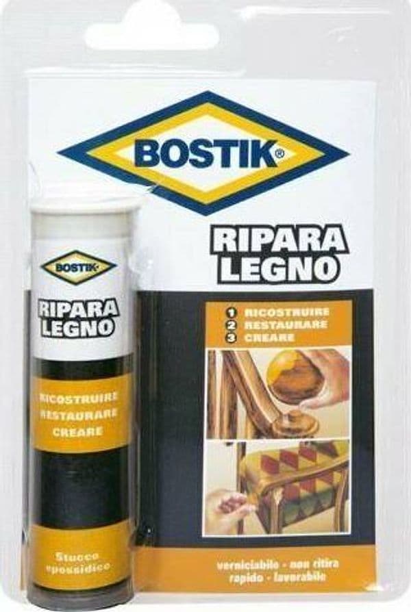 Stucco Epossidico Bicomponente Ripara Legno ' Bostik ' 56 Gr - Ferr 81719 in prodotto EuroStore07 - Alatri, commercioVirtuoso.it