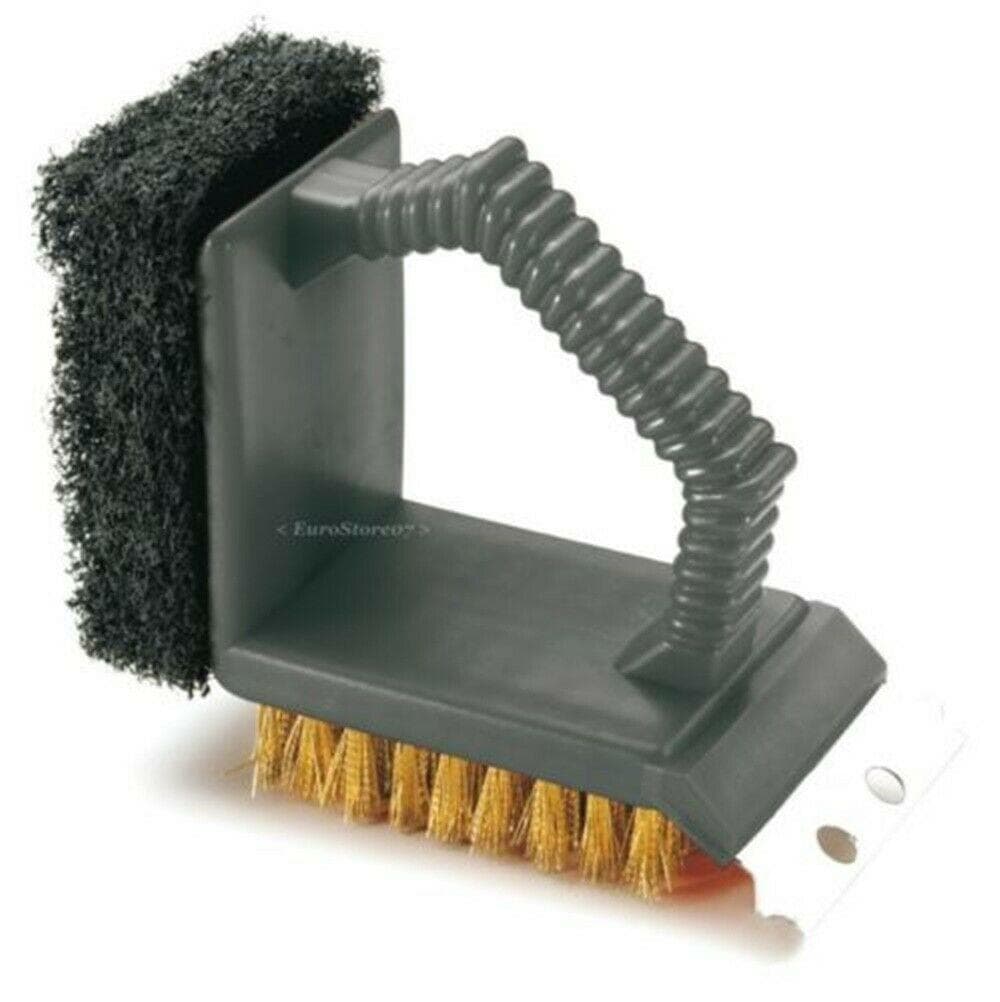 SPAZZOLA SPATOLA PER PULIZIA BARBECUE BBQ RBS OLLARE CON 3 FUNZIONI ERGONOMICA in prodotto EuroStore07 - Alatri, commercioVirtuoso.it
