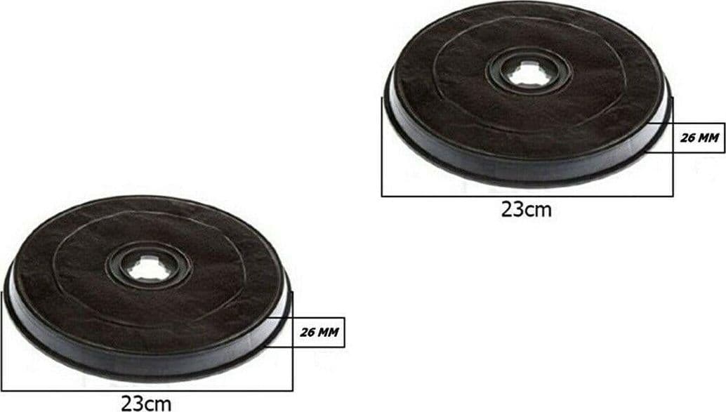 2 FILTRI CON CARBONI ATTIVI ADATTABILI CAPPA FABER H 2.6 Cm Ø 23.2 F 38 in prodotto EuroStore07 - Alatri, commercioVirtuoso.it