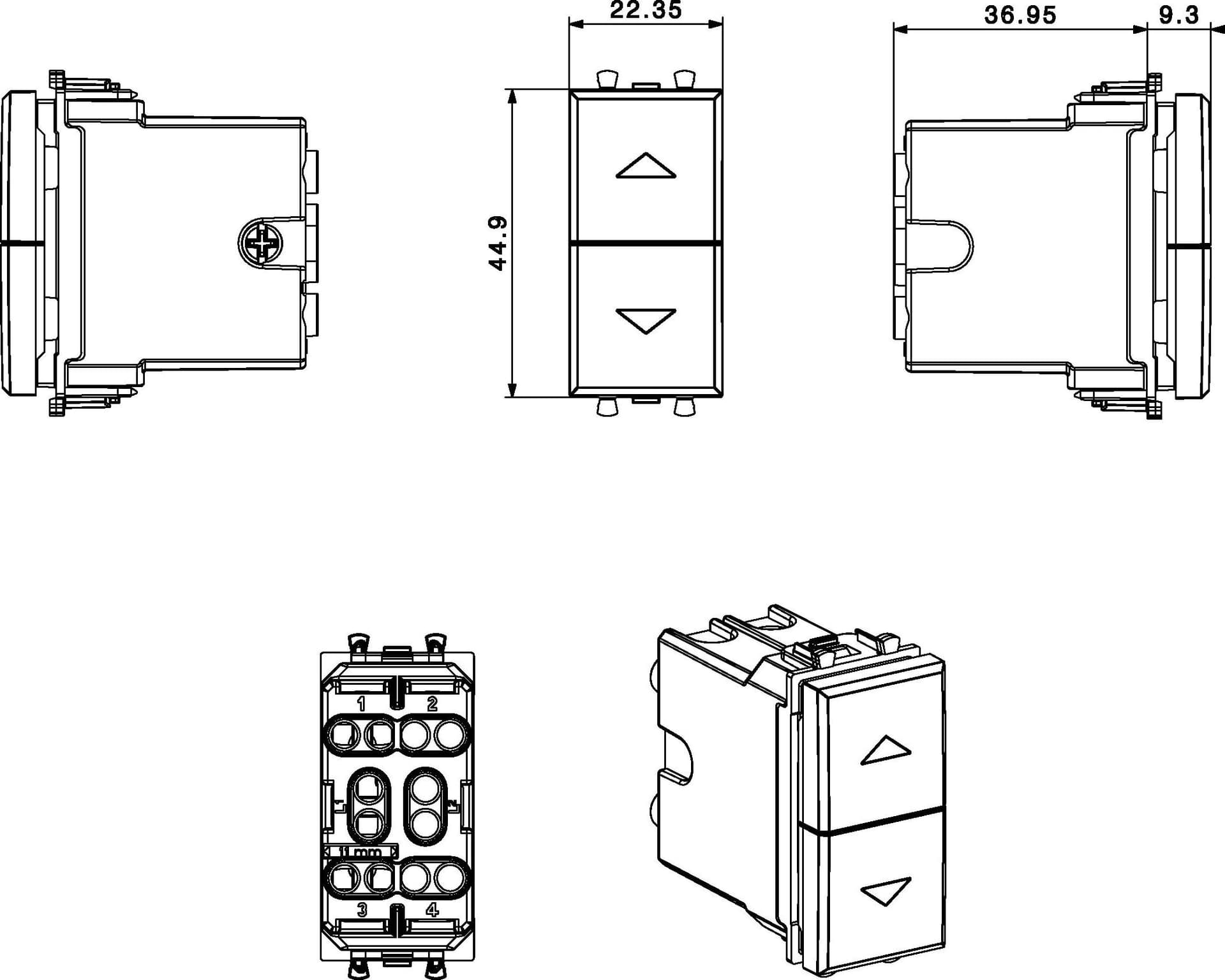 WHITEK S44 Commutatore Stabile 1P 10AX 250V 1 Modulo Bianco Opaco in Interruttori a pulsante Scontolo.net - Potenza, commercioVirtuoso.it