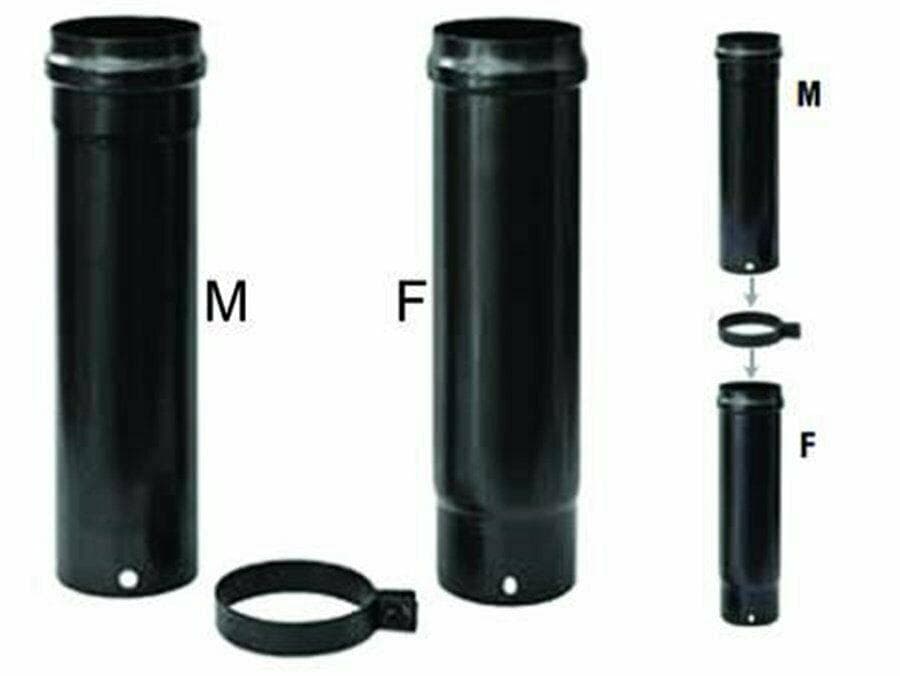 SET TUBI 8 CM TELESCOPICI STUFE PELLET PLUS NERO OPACO PESANTE MM.1,2 FER 291538 in prodotto EuroStore07 - Alatri, commercioVirtuoso.it